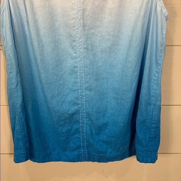 Time and Tru Blue Ombre Sleeveless Top linen blend size small summer - Picture 4 of 7